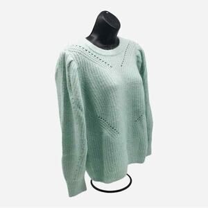 INC Concepts Women’s Medium Mint Green Volume Sleeve Pullover Sweater NWT